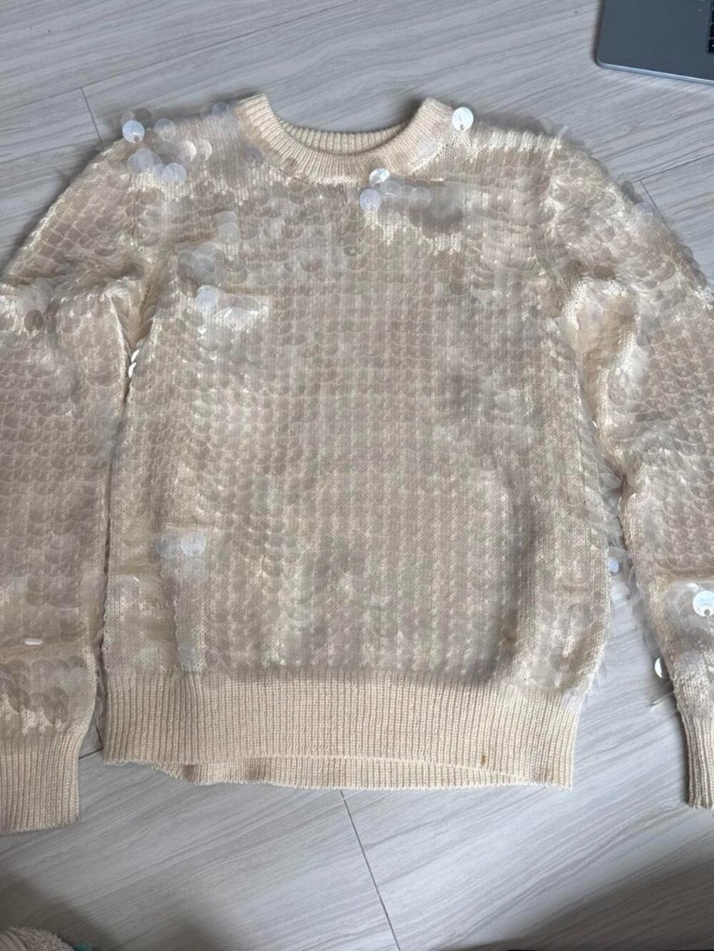 Marc Jacobs Cream Sequin Sweater